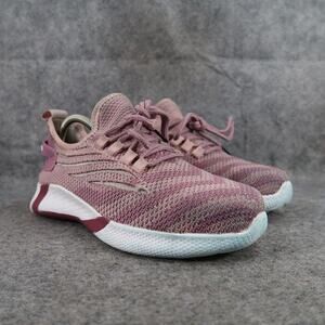 Work Shoes Womens 38 Steel Toe Safety Knit Active Casual Pink Lace Up Comfort